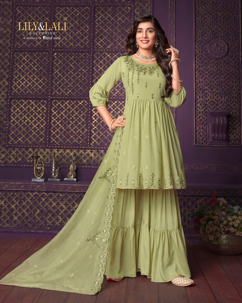 Eminent 2 By Lily And Lali Sharara Readymade Suits Catalog